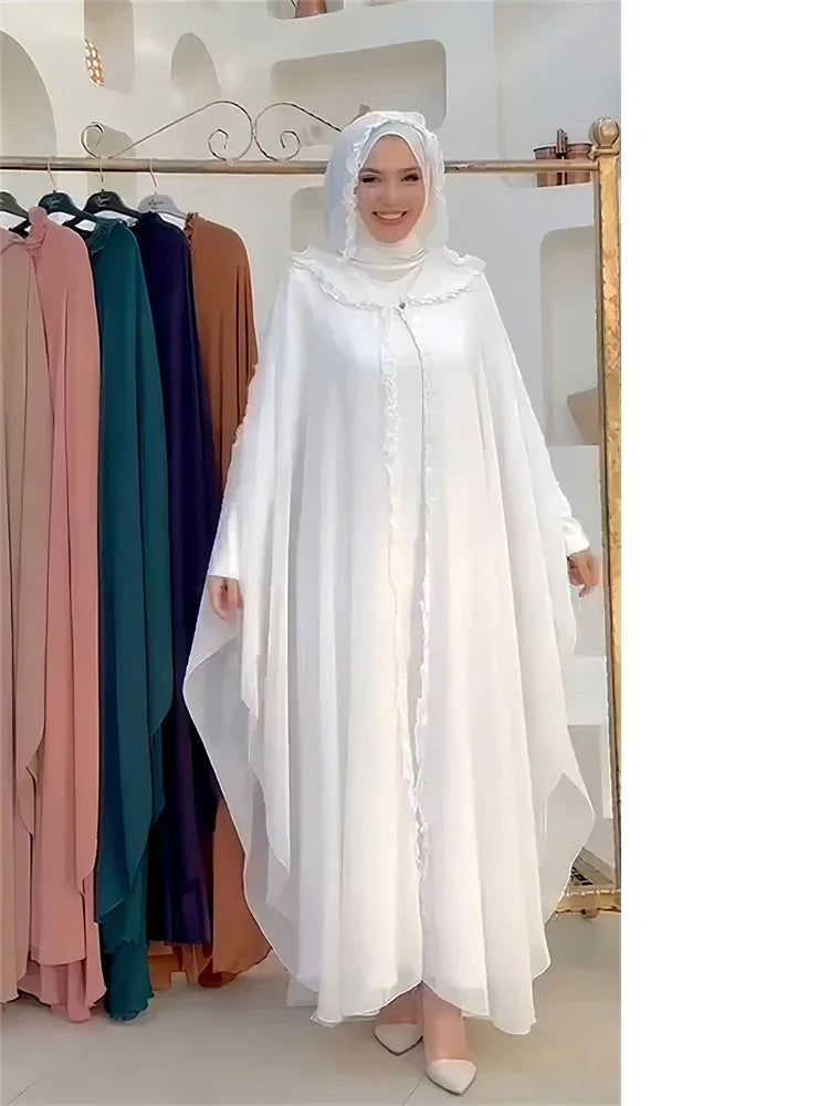 Ensemble Khimar Abaya Ramadan 2 pièces - Robe Hijab Musulmane