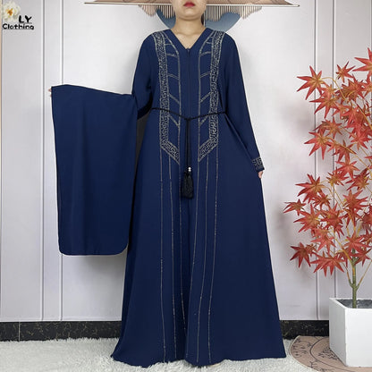 Robe Abaya mousseline de soie manches longues femme africaine, Dubaï, élégance 2021