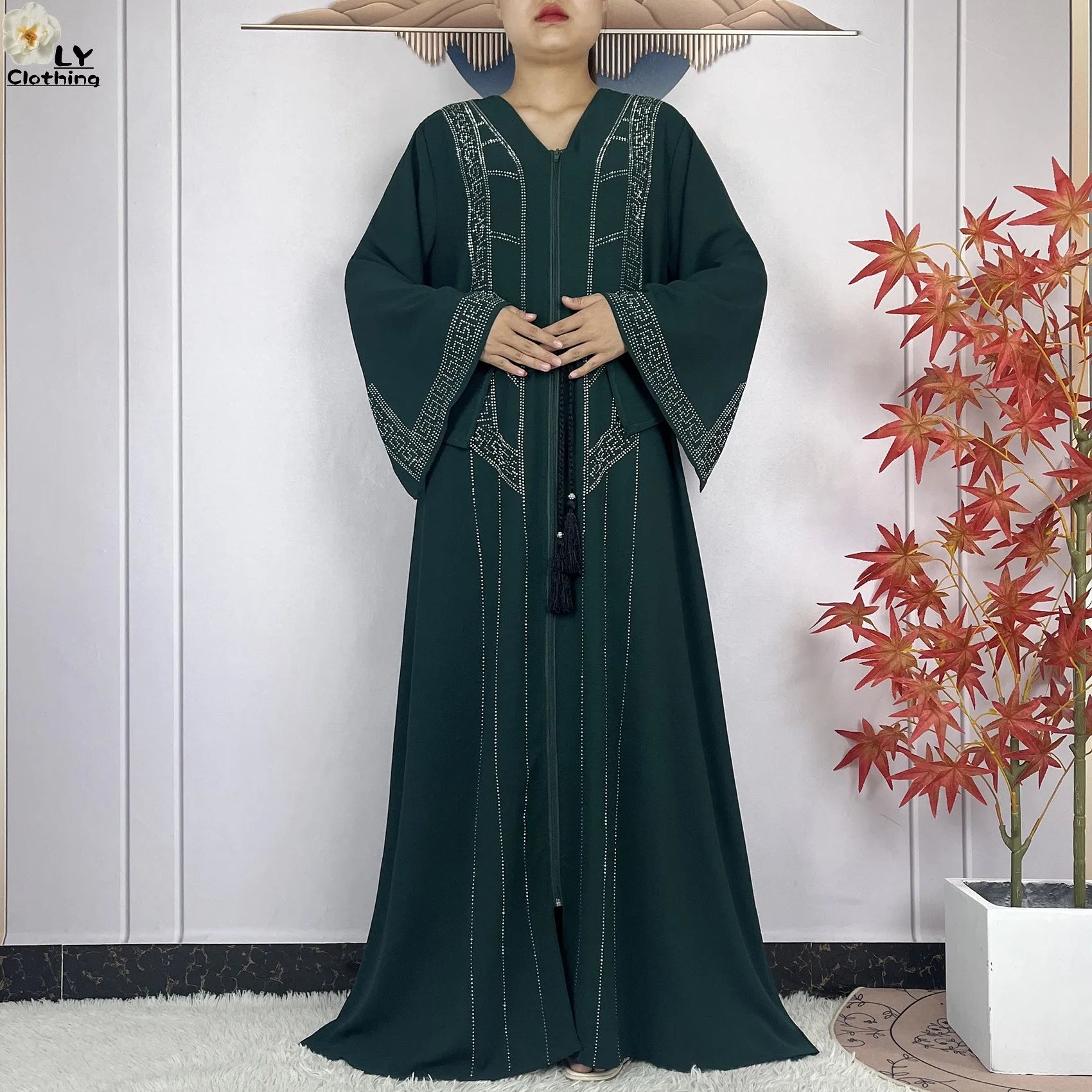 Robe Abaya mousseline de soie manches longues femme africaine, Dubaï, élégance 2021