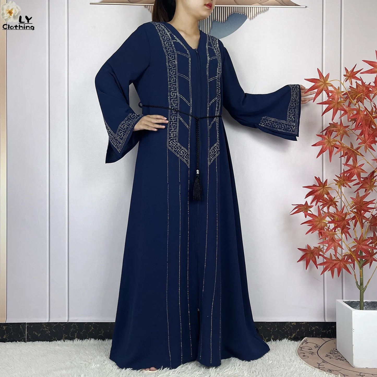 Robe Abaya mousseline de soie manches longues femme africaine, Dubaï, élégance 2021