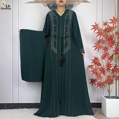 Robe Abaya mousseline de soie manches longues femme africaine, Dubaï, élégance 2021