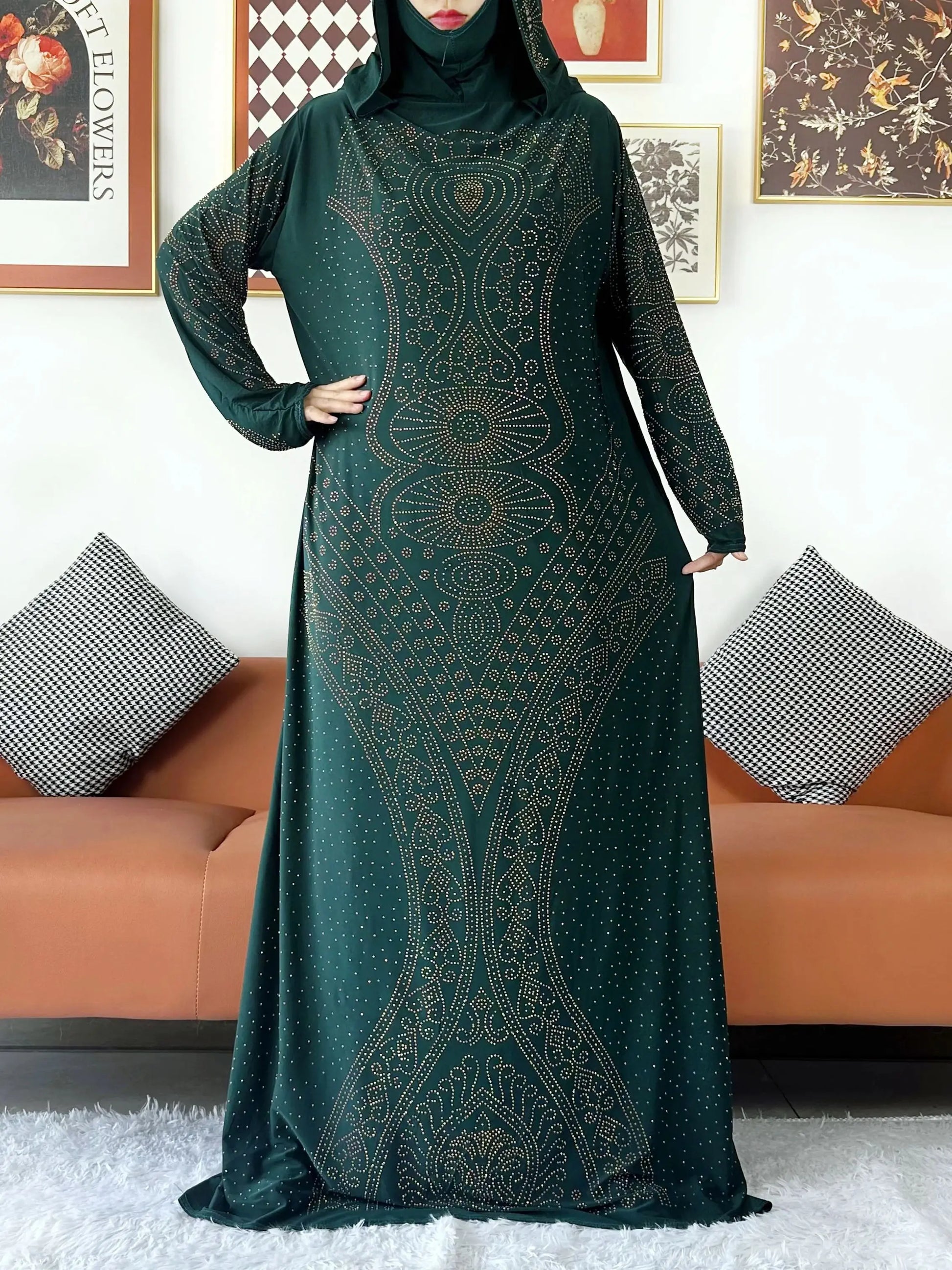 Robe Maxi à Capuche pour Femme Musulmane - Kaftan de Prière et Abaya Arabe