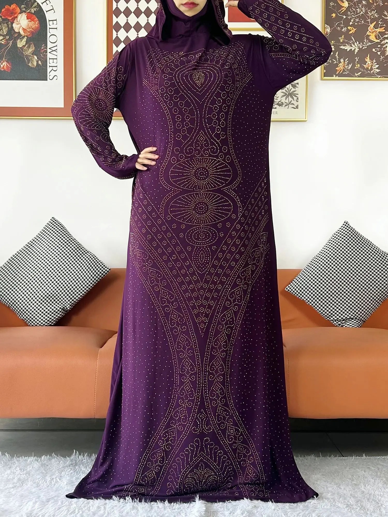 Robe Maxi à Capuche pour Femme Musulmane - Kaftan de Prière et Abaya Arabe