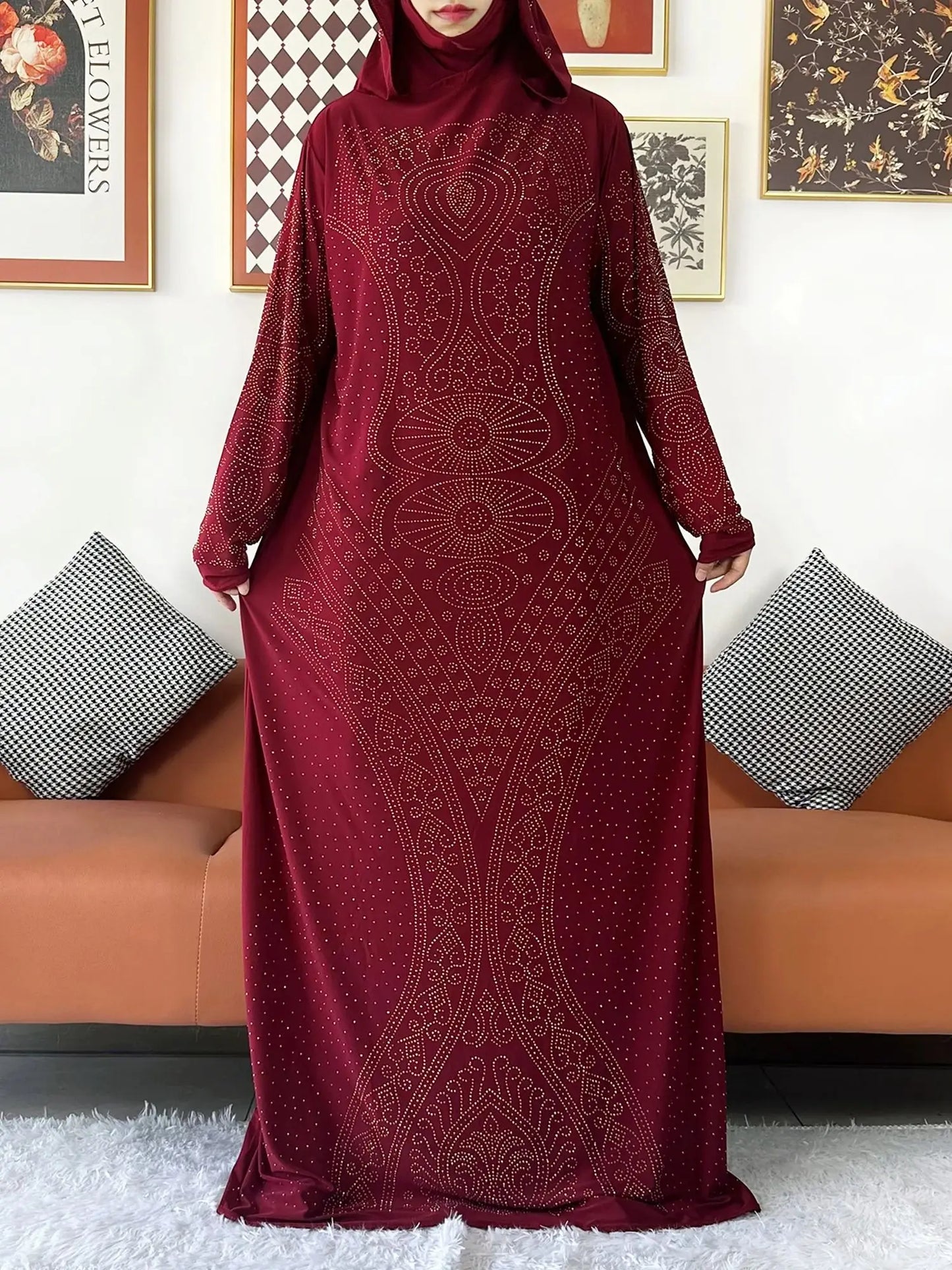 Robe Maxi à Capuche pour Femme Musulmane - Kaftan de Prière et Abaya Arabe