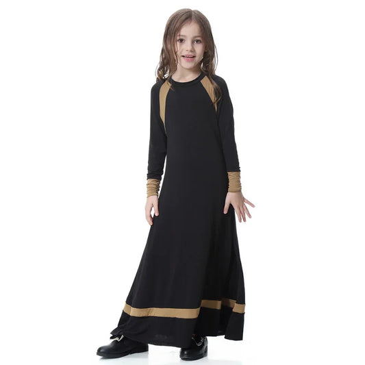 Robe caftan à manches longues pour filles, tenue de fête islamique pour enfants