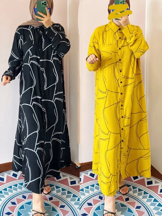 Robe longue imprimée pour femmes : style décontracté et éducatif