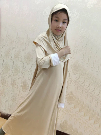 Robe de Prière pour Fille Musulmane, Abaya, Ramadan, Hijab, Kaftan