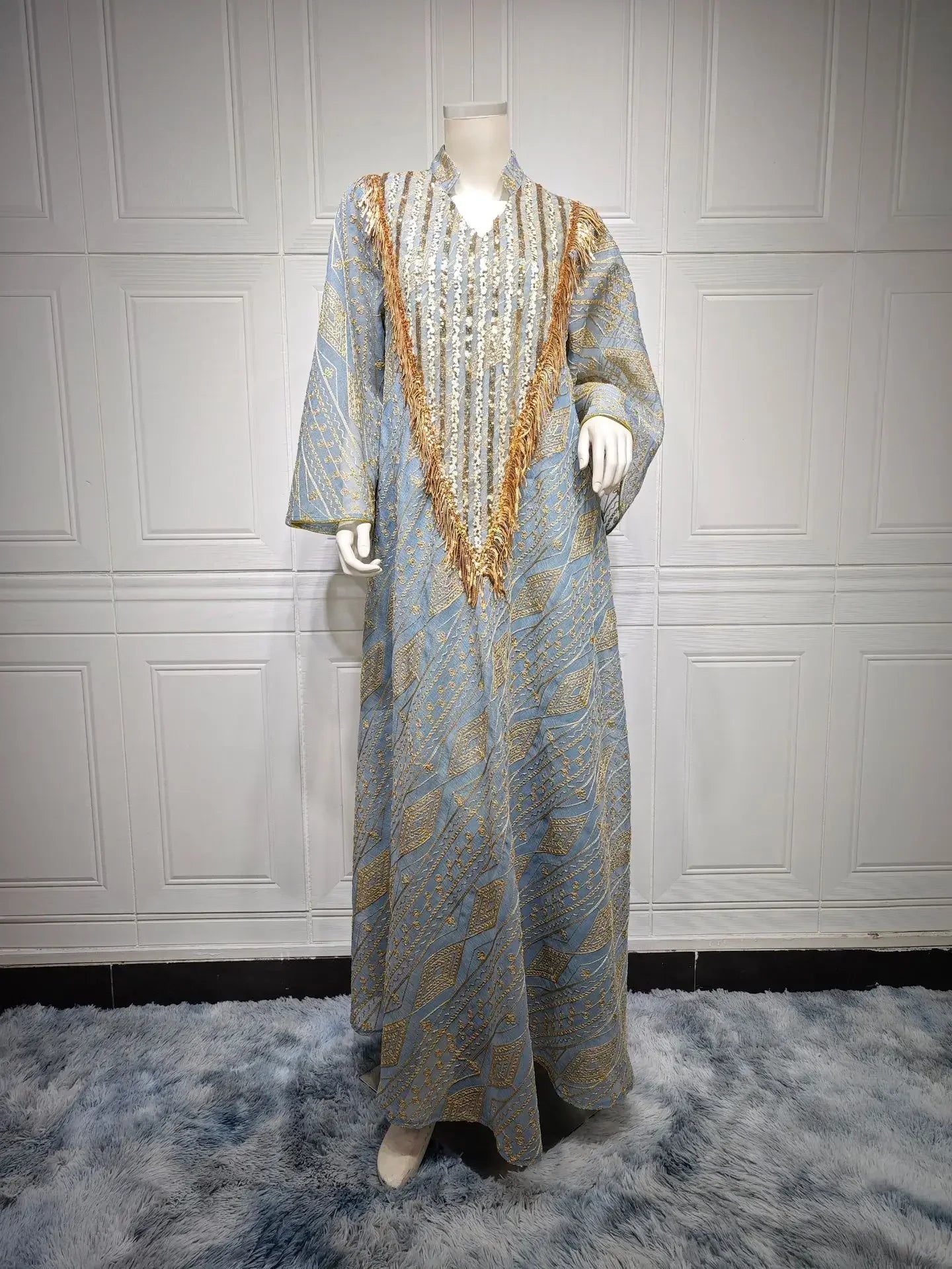 Robe de soirée pailletée longue pour femmes musulmanes - Abaya Dubai V COL.