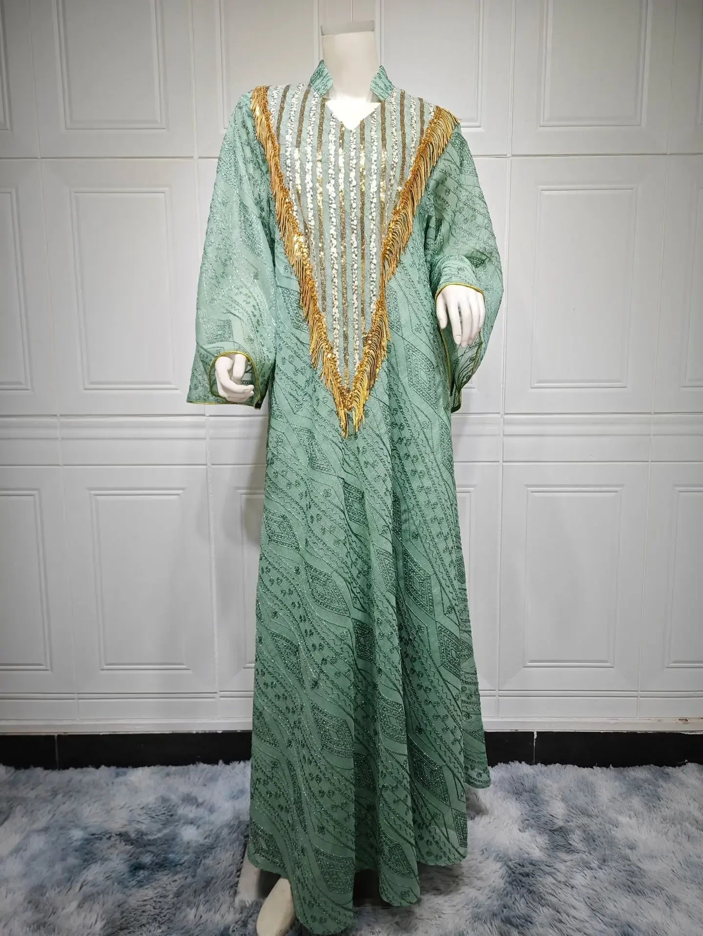 Robe de soirée pailletée longue pour femmes musulmanes - Abaya Dubai V COL.