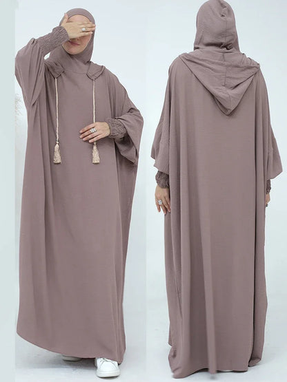 Robe longue à capuche musulmane pour femmes: Jilbab Ramadan Eid