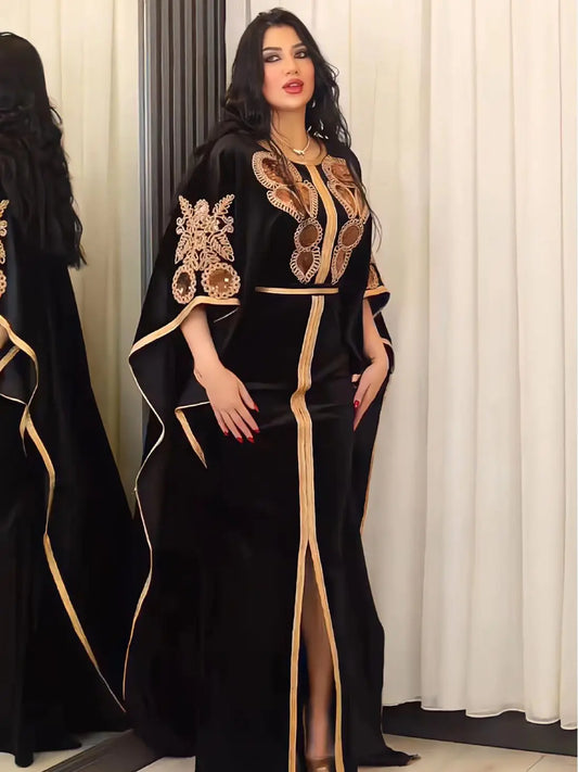 Robe longue marocaine manches chauve-souris RamadanLuxury fashion Shopify