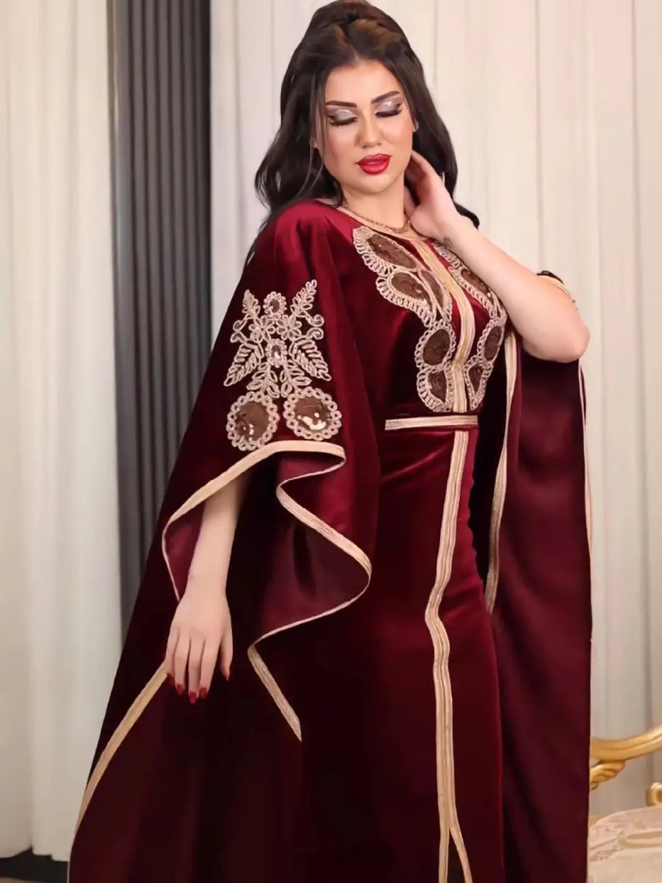 Robe longue marocaine manches chauve-souris RamadanLuxury fashion Shopify