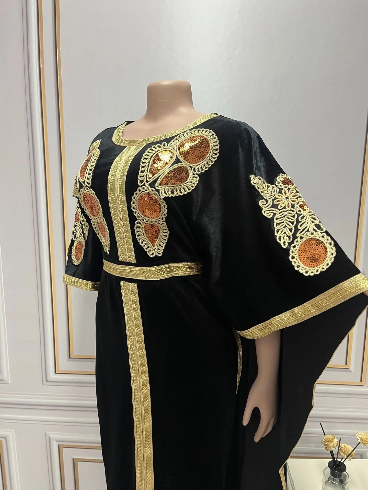 Robe longue marocaine manches chauve-souris RamadanLuxury fashion Shopify