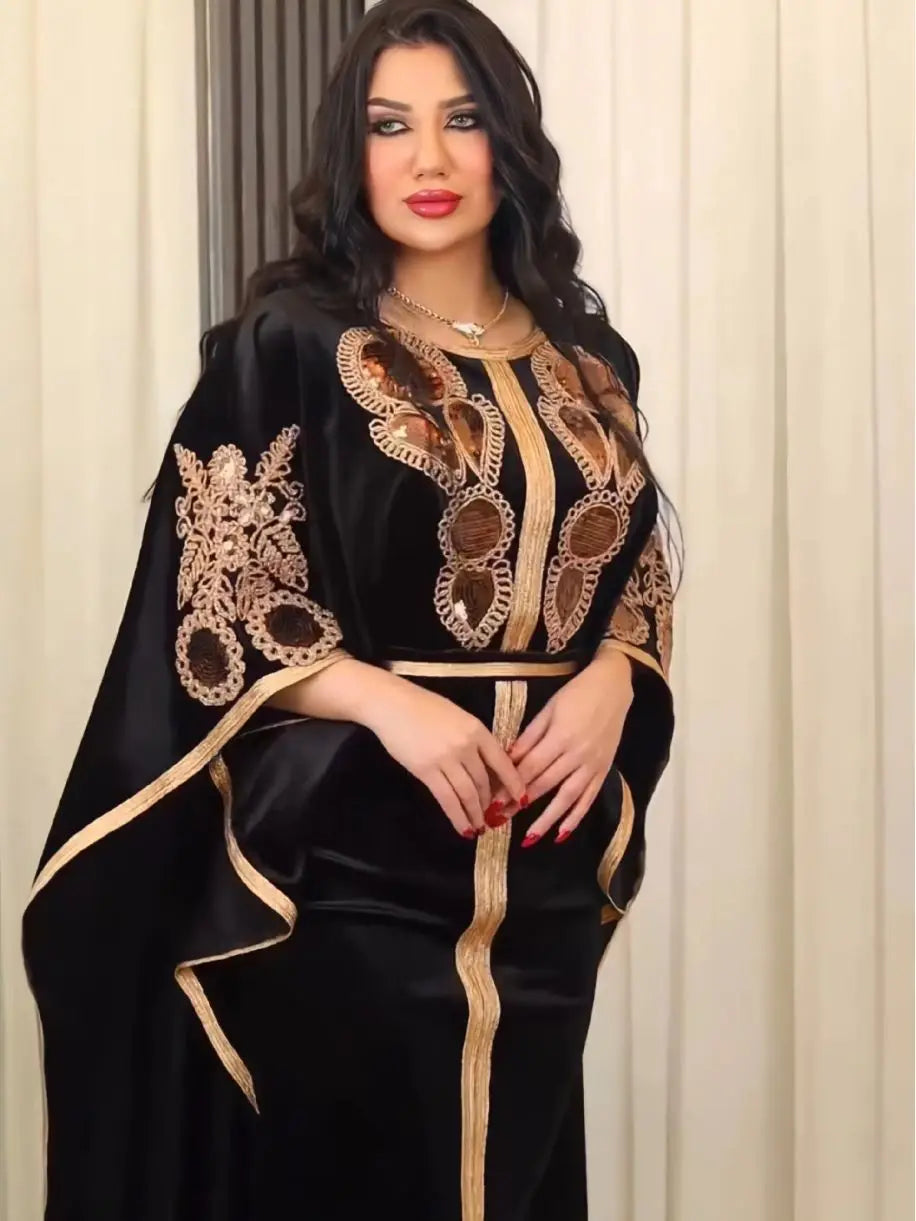 Robe longue marocaine manches chauve-souris RamadanLuxury fashion Shopify