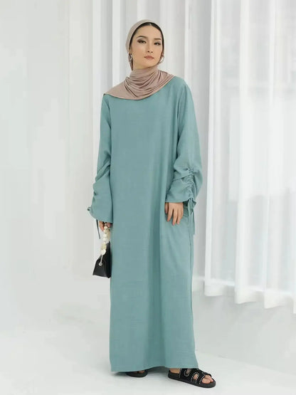 Robe musulmane avec manches , abaya syari, mode culte divine