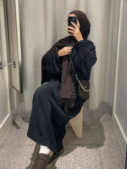 Robe musulmane avec manches , abaya syari, mode culte divine