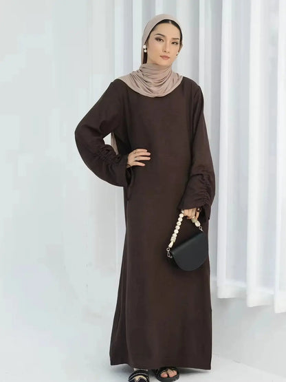 Robe musulmane avec manches , abaya syari, mode culte divine