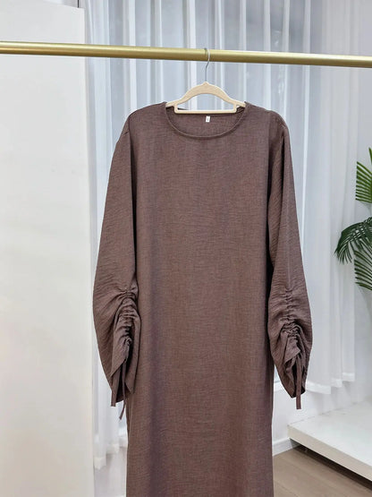 Robe musulmane avec manches , abaya syari, mode culte divine