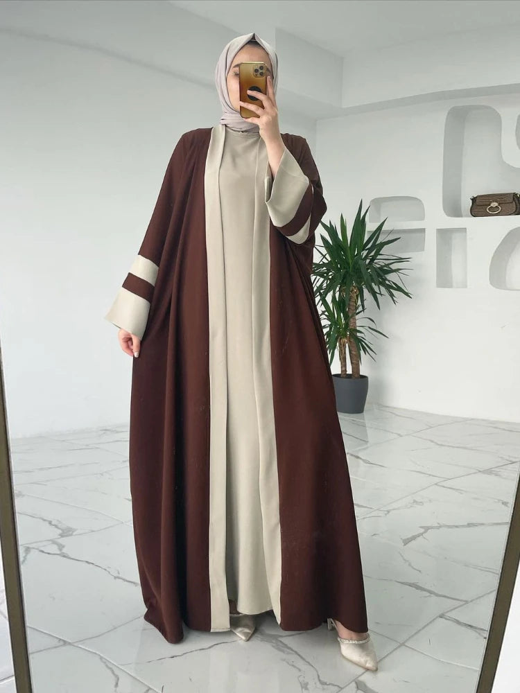 Ensemble musulman Ramadan 2024 : Robe longue Abaya 2 pièces