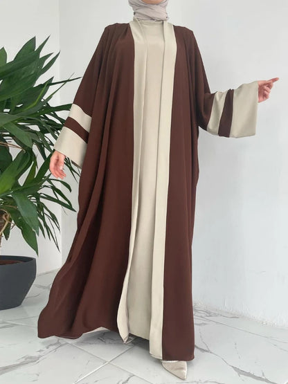 Ensemble musulman Ramadan 2024 : Robe longue Abaya 2 pièces