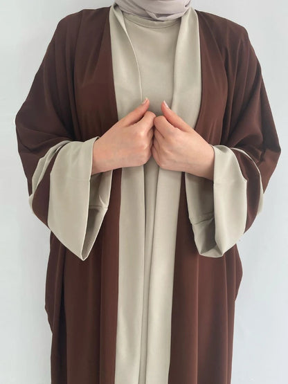 Ensemble musulman Ramadan 2024 : Robe longue Abaya 2 pièces