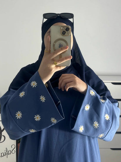 Robe musulmane abaya Jalabiya broderie florale Ramadan2024