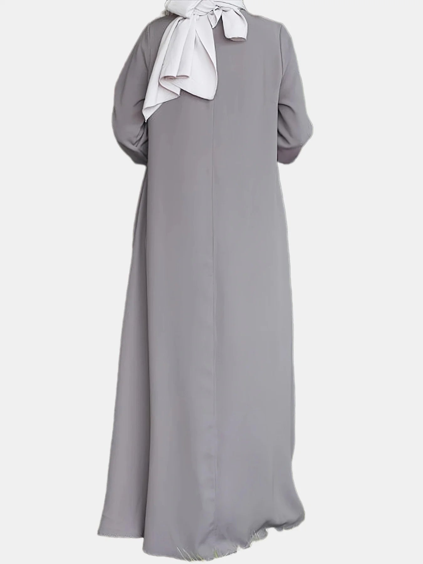 Robe musulmane unie décontractée à col rond - Mode femme