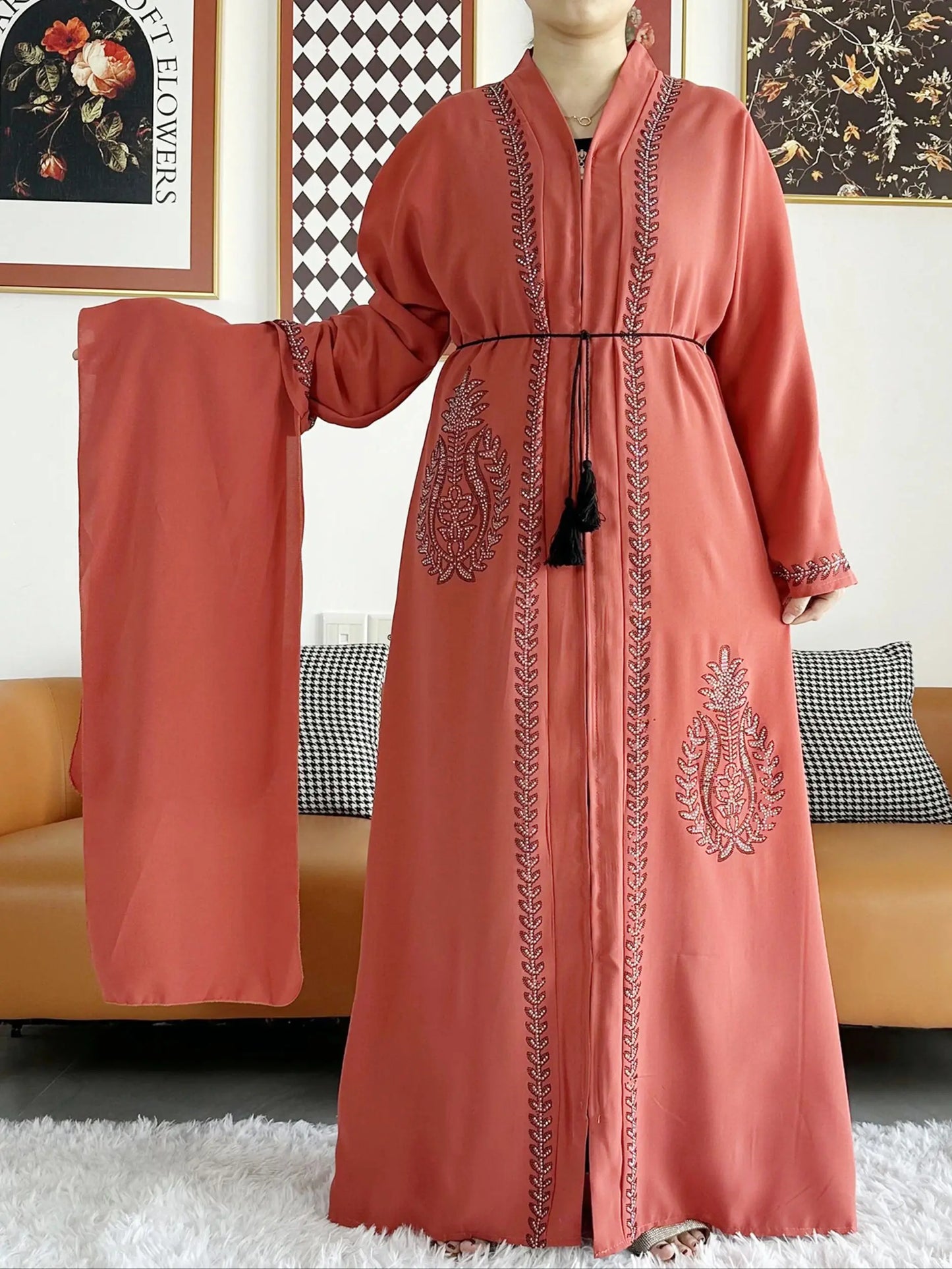 Robes élégantes en mousseline de soie pour femmes, tenues de fête de Dubaï