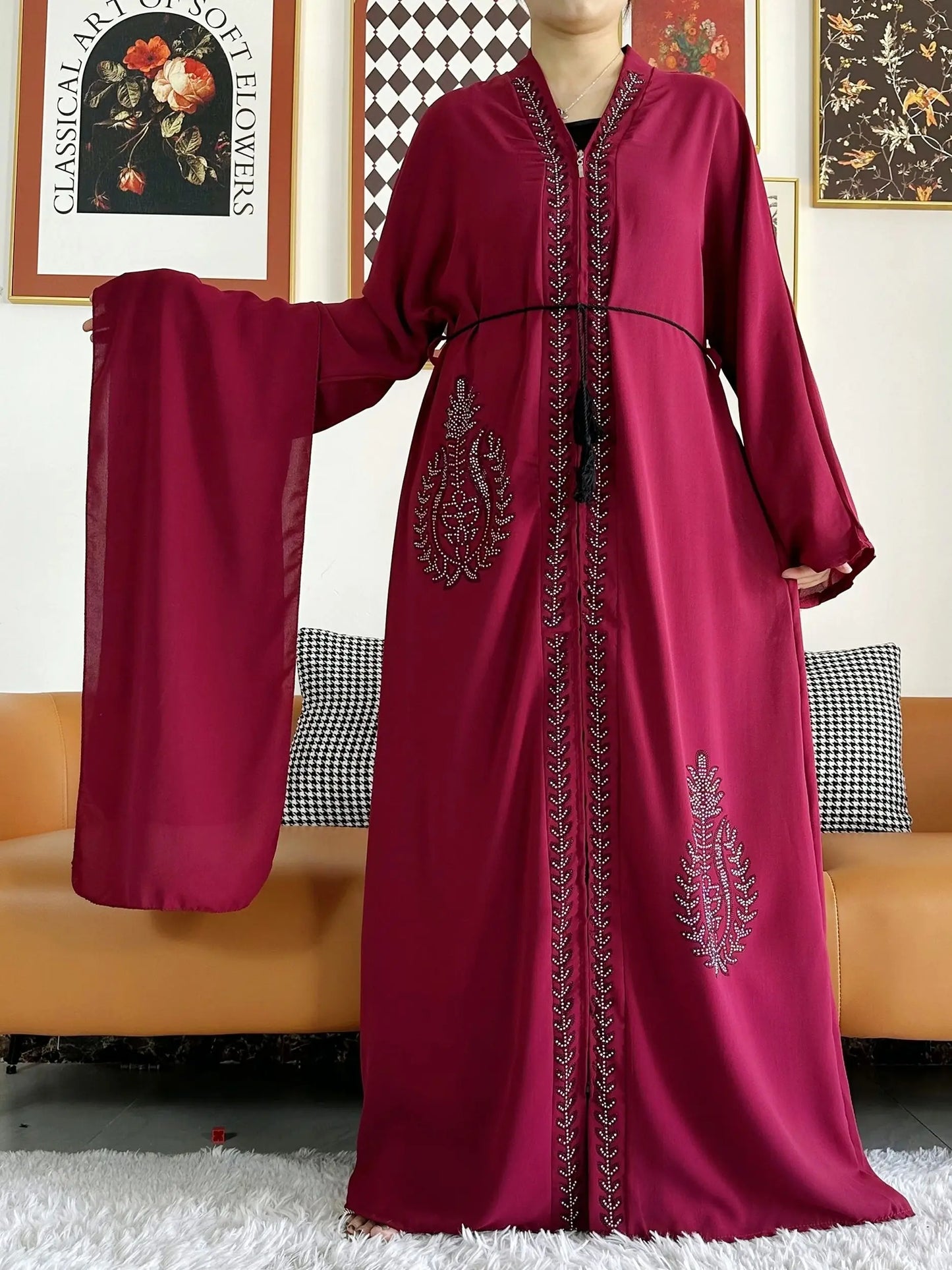 Robes élégantes en mousseline de soie pour femmes, tenues de fête de Dubaï