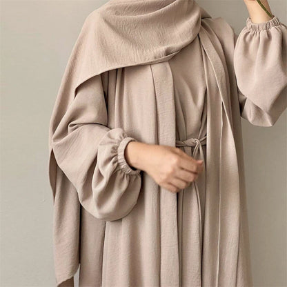 Ensemble Abaya Kimono pour Femmes Musulmanes - Robe Maxi pour l'Aïd et le Ramadan