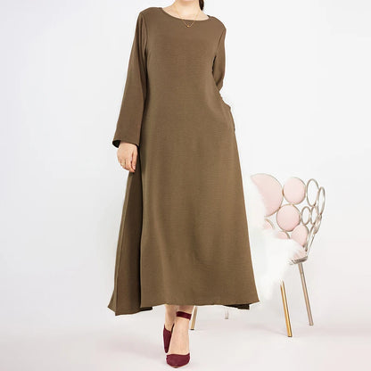 Robe Maxi Modeste pour Femmes Musulmanes - Tenue Islamique Basique pour l'Aïd